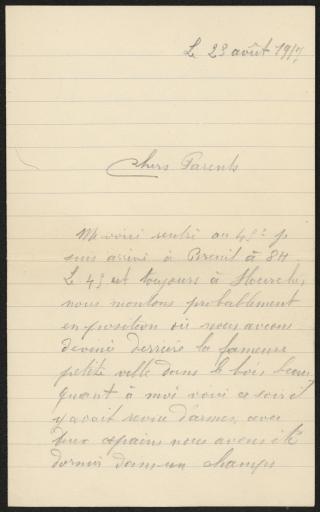 Au repos à Balagny-sur-Thérain, 23 août-5 octobre 1917 (42 lettres) et une lettre d'Edouard adressée à son ami Gabriel.